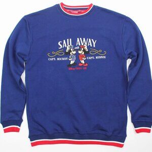 Disney Cruise Line "Sail Away" Crewneck sweatshirt Captain Mickey and Minnie L